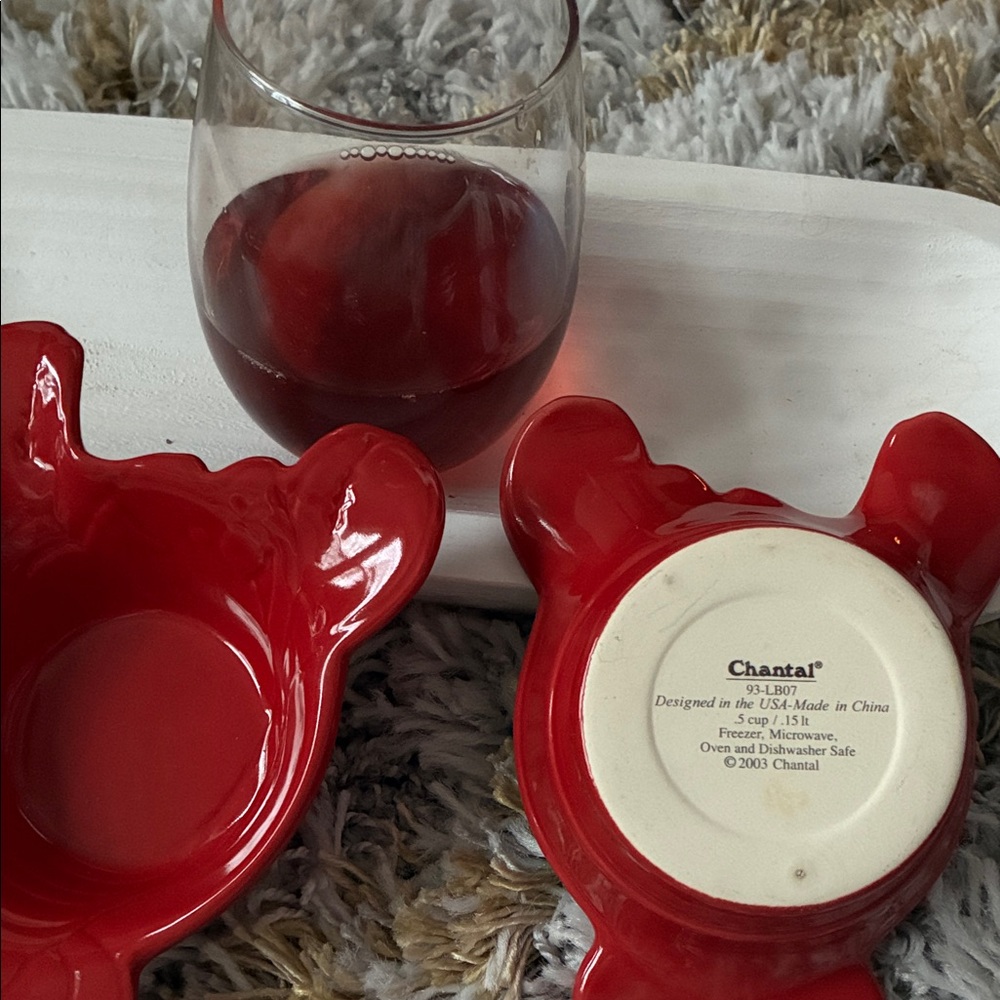 Lobster Chantal ceramic red Bowls